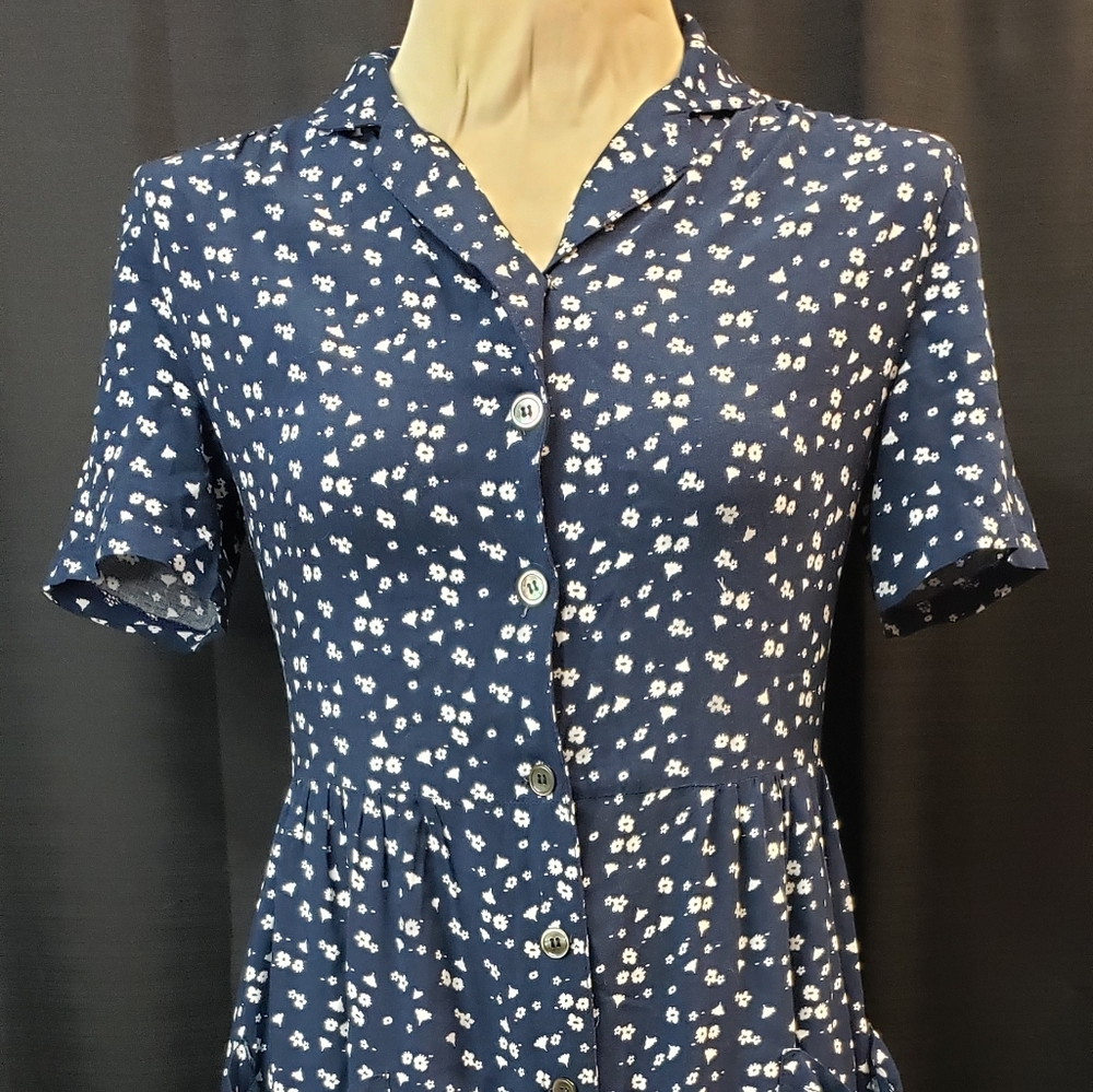 Blue with white flower dress